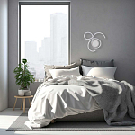 Бра белого цвета с изогнутыми световыми линиями и круглым основанием Luke Lampco Tracer Lamp варинант исполнения - 7 | Loft Concept в Омске