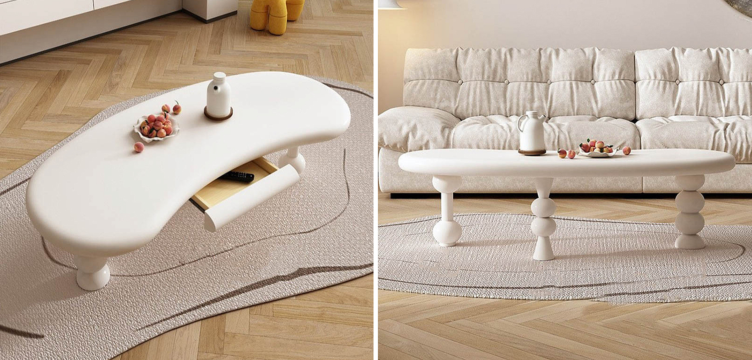 Кофейный стол с ящиком Martina Unique Shape Coffee Table Кофейный стол с ящиком Martina Unique Shape Coffee Table - Loft-Concept в Омске
