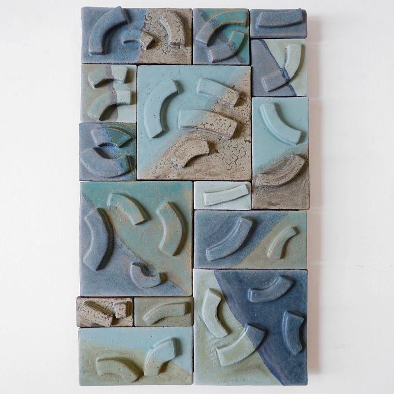 Геометрическое Объемное Панно Blue Curve Голубой Бирюзовый в Омске | Loft Concept 