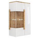 Витрина навесная двухдверная с белым глянцевым фасадом Grace of Furniture варинант исполнения - 1 | Loft Concept в Омске