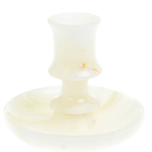 Подсвечник в виде чаши из натурального камня оникс Stone Candlestick