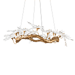 Люстра подвесная с прозрачными стеклянными птичками на ветвях Диаметр 100 см Serip Voa варинант исполнения - 6 | Loft Concept в Омске