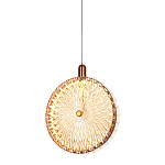 Подвесной светильник с плафоном из рельефного стекла Peony Glass Bronze  варинант исполнения - 4 | Loft Concept в Омске