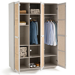 Шкаф с тремя дверцами из плетеного ротанга Tomio Wicker Furniture варинант исполнения - 4 | Loft Concept в Омске