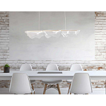 Люстра линейная с 3-мя белыми волнистыми плафонами Wave Line варинант исполнения - 11 | Loft Concept в Омске