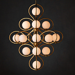 Люстра с закругленным каркасом золотого цвета и белыми плафонами Round Curl варинант исполнения - 3 | Loft Concept в Омске