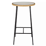 Барный столик с круглой плетеной столешницей Wicker Table Top варинант исполнения - 1 | Loft Concept в Омске