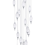 Большая каскадная люстра с хрустальными подвесками Esme Drops Crystal Chrome Cascade Chandelier 25 варинант исполнения - 2 | Loft Concept в Омске