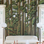 Обои ручная роспись Redwoods Sequoia on Sterling Silver gilded paper варинант исполнения - 3 | Loft Concept в Омске