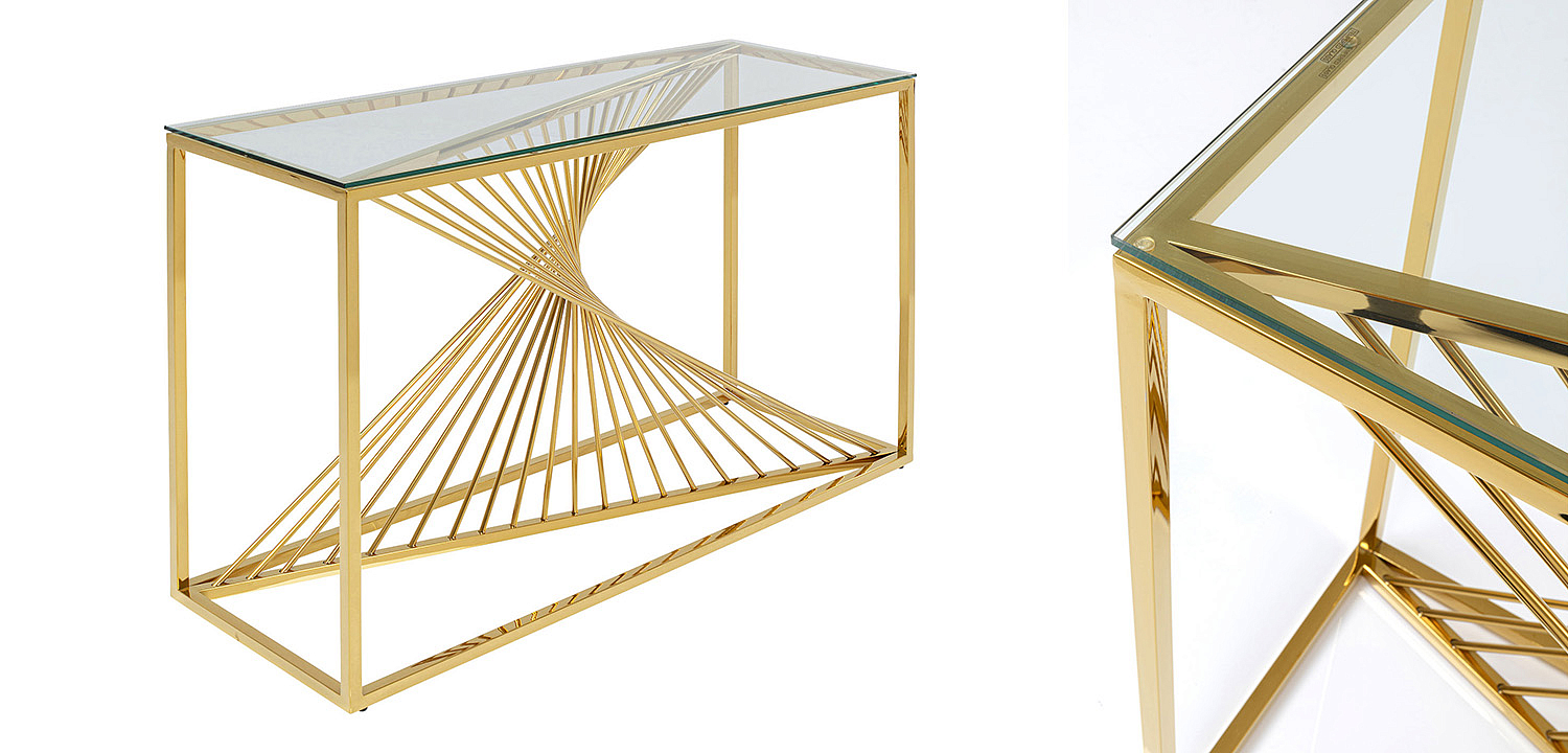 Консоль Golden Whirl with glass surface Консоль Golden Whirl with glass surface - Loft-Concept в Омске