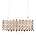 Люстра овальной формы с фактурным серебряным каркасом и тканевым абажуром Silver Honeycomb варинант исполнения - 3 | Loft Concept в Омске