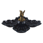 Менажница темно-синяя фарфоровая с бронзовой фигуркой ангела Eden Garden варинант исполнения - 1 | Loft Concept в Омске