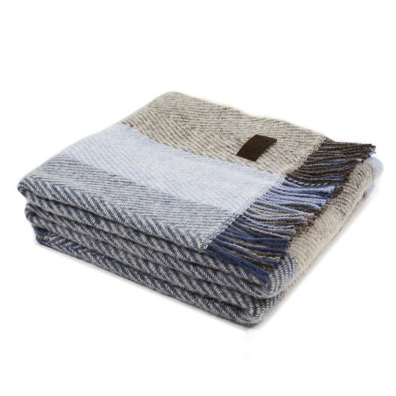 Плед VADSO SPINA 1002 Marzotto Серый Голубой в Омске | Loft Concept 