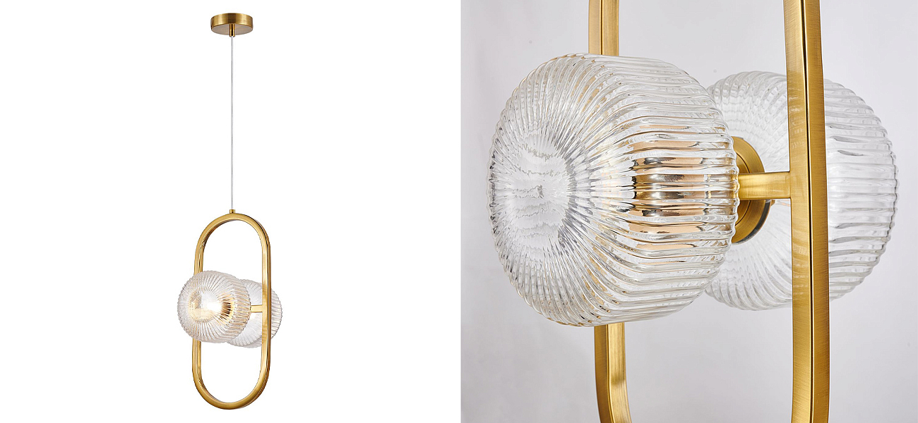 Подвесной светильник с рельефными плафонами Blown Glass Подвесной светильник с рельефными плафонами Blown Glass - Loft-Concept в Омске
