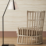 Торшер с черным каркасом и белым тканевым абажуром в форме конуса Stylish Solution варинант исполнения - 4 | Loft Concept в Омске