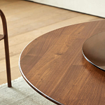 Стол обеденный круглый с двойной столешницей Walnut Wood Table варинант исполнения - 6 | Loft Concept в Омске