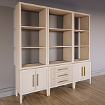 Модульный стеллаж Primo из трех составных элементов Светлый дуб варинант исполнения - 3 | Loft Concept в Омске