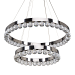 Люстра с двумя кольцами цвета хром и прозрачными хрустальными шарами по периметру Sacramento Transparent Balls Chandelier варинант исполнения - 1 | Loft Concept в Омске