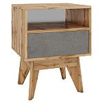 Тумба прикроватная с ящиком и фасадом цвета серый бетон Grace of Furniture варинант исполнения - 1 | Loft Concept в Омске