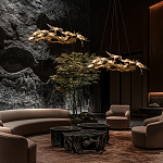 Люстра подвесная с прозрачными стеклянными птичками на ветвях Диаметр 80 см Serip Voa варинант исполнения - 11 | Loft Concept в Омске