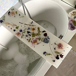Поднос для ванны из эпоксидной смолы с цветами белая Epoxy Resin Flowers Bath Tray White варинант исполнения - 3 | Loft Concept в Омске