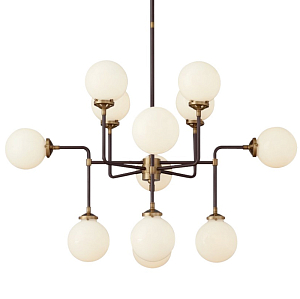 Люстра Бистро Globe Milk Glass 12-Light Chandelier