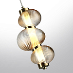 Подвесной светильник с 3-мя рифлеными стеклянными шарами Marcelh Light варинант исполнения - 5 | Loft Concept в Омске