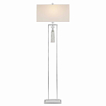 Торшер с прямоугольным тканевым абажуром на белом мраморном основании Silver Threads варинант исполнения - 1 | Loft Concept в Омске