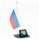 Флагшток с гербом России из натурального камня змеевик Stone Flagpole варинант исполнения - 2 | Loft Concept в Омске