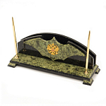 Настольный письменный набор из змеевика с гербом РФ Successful Leader варинант исполнения - 2 | Loft Concept в Омске