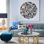 Дизайнерский журнальный столик чёрный с круглой столешницей Arycy варинант исполнения - 1 | Loft Concept в Омске