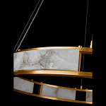 Люстра в виде кольца из натурального камня Golden Alavastor варинант исполнения - 3 | Loft Concept в Омске