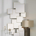 Золотое зеркальное панно из зеркальных квадратов Overlapping варинант исполнения - 3 | Loft Concept в Омске