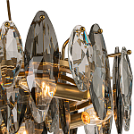 Люстра подвесная с овальными подвесками из стекла дымчатого цвета Harlow Crystal Round варинант исполнения - 2 | Loft Concept в Омске