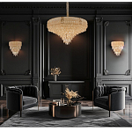 Люстра с каскадом из прозрачного хрусталя Constant Sparks варинант исполнения - 16 | Loft Concept в Омске