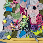 Ковер разноцветный из джинсовой одежды и армейских палаток Upcycling варинант исполнения - 3 | Loft Concept в Омске