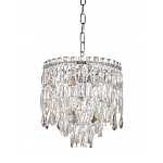 Люстра круглая с хрустальными подвесками на серебряном каркасе Roul Crystal Light варинант исполнения - 11 | Loft Concept в Омске