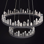 Люстра с двумя кольцами черного цвета с хрустальными элементами QUARTZ CRYSTAL варинант исполнения - 4 | Loft Concept в Омске