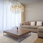 Люстра подвесная золотого цвета с разветвленными ветвями и прозрачными стеклянными подвесками Droplet Chandelier варинант исполнения - 12 | Loft Concept в Омске