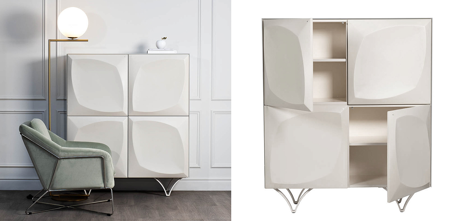 Комод с рельефным фасадом White Orchid Белый Комод с рельефным фасадом White Orchid Белый - Loft-Concept в Омске