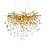 Люстра подвесная с прозрачными стеклянными подвесками в форме капель Диаметр 60 см Droplet Chandelier варинант исполнения - 18 | Loft Concept в Омске