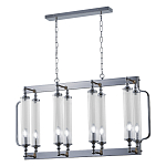Люстра прямоугольная с 8-ю стеклянными плафонами цилиндрической формы Jeanette варинант исполнения - 3 | Loft Concept в Омске