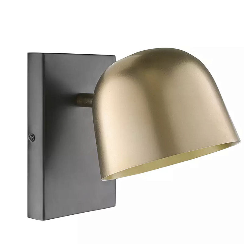 Бра с наклонным плафоном в сочетании золотистого и чёрного цвета Sconce with Sloping Shade Золотой Черный в Омске | Loft Concept 