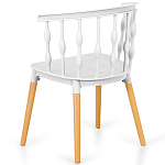 Пластиковый стул на ножках из массива бука Ferret Spiral White варинант исполнения - 6 | Loft Concept в Омске