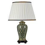 Настольная лампа с керамическим основанием с золотистым решетчатым узором и белым плиссированным абажуром Elstead Lighting варинант исполнения - 1 | Loft Concept в Омске