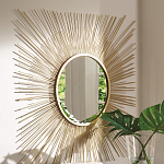 Зеркало-солнце круглое с золотыми лучам Sunrise варинант исполнения - 1 | Loft Concept в Омске