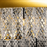 Люстра двухъярусная с золотого цвета и прозрачными подвесками Pettico варинант исполнения - 8 | Loft Concept в Омске