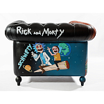 Кресло "Умный Умник" Rick and Morty graffiti chair натуральная кожа  варинант исполнения - 3 | Loft Concept в Омске