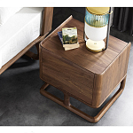 Прикроватный деревянный столик с 2-мя ящиками Moon Walnut Furniture варинант исполнения - 3 | Loft Concept в Омске