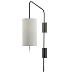 Бра чёрное с тканевым абажуром в форме цилиндра Rough Beauty варинант исполнения - 3 | Loft Concept в Омске